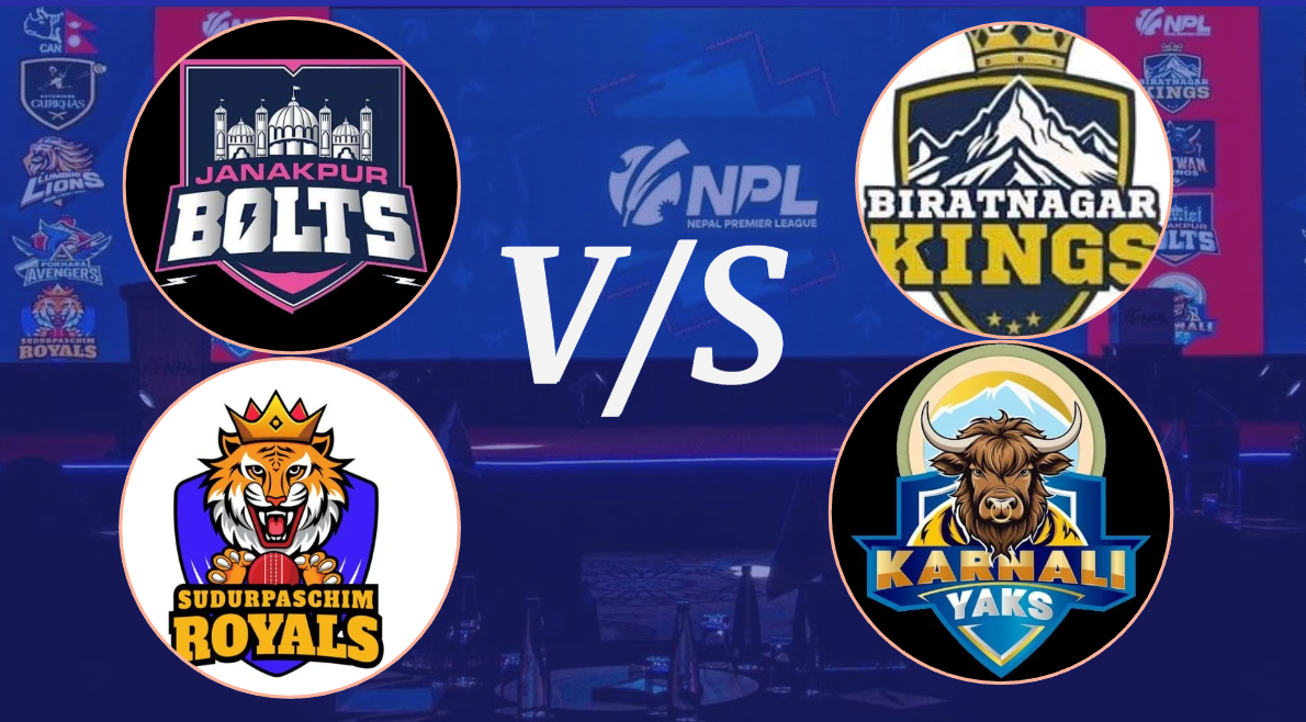 एनपीएलः आज जनकपुर बोल्ट्ससँग विराटनगर किंग्स र सुदूरपश्चिम रोयल्ससँग कर्णाली याक्स प्रतिस्पर्धा गर्दै 