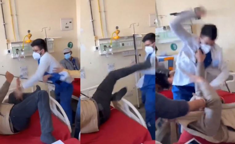 अस्तालको बेडमै बिरामीमाथि कुटपिट गरेको भिडियो भाइरल भएपछि भारतीय चिकित्सक निलम्बित