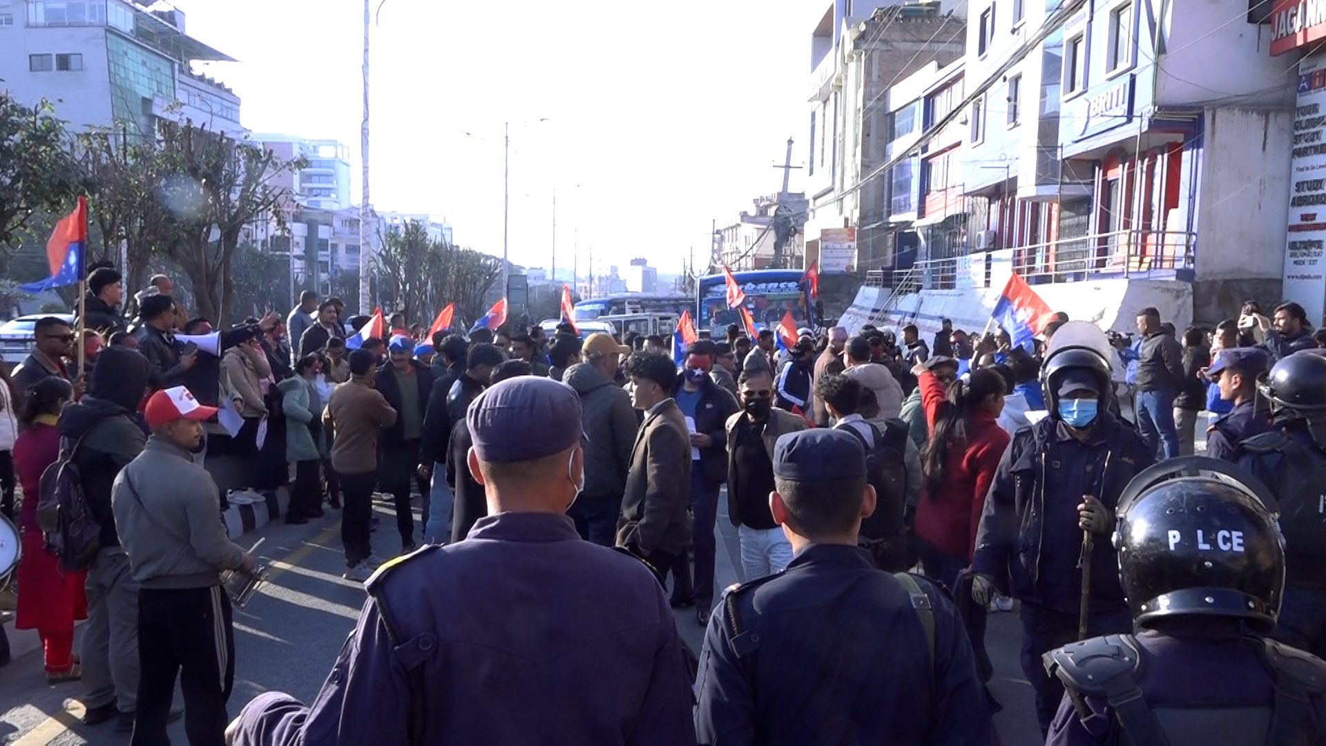 रवि लामिछानेविरुद्ध युवा संघको विरोध प्रदर्शन