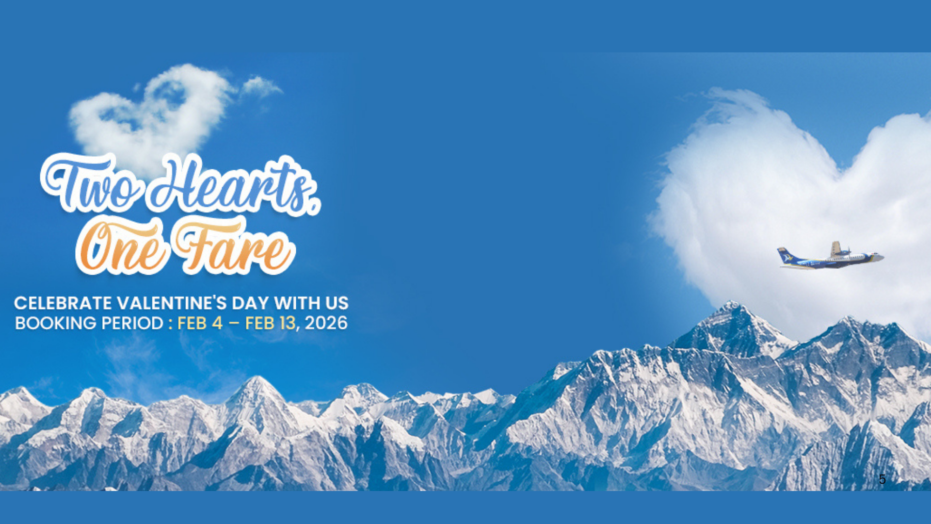 बुद्ध एयरको ‘भ्यालेन्टाइन डे’ अफरः एकै टिकटमा दुई जनालाई एभरेष्ट एक्सपेरियन्स उडान
