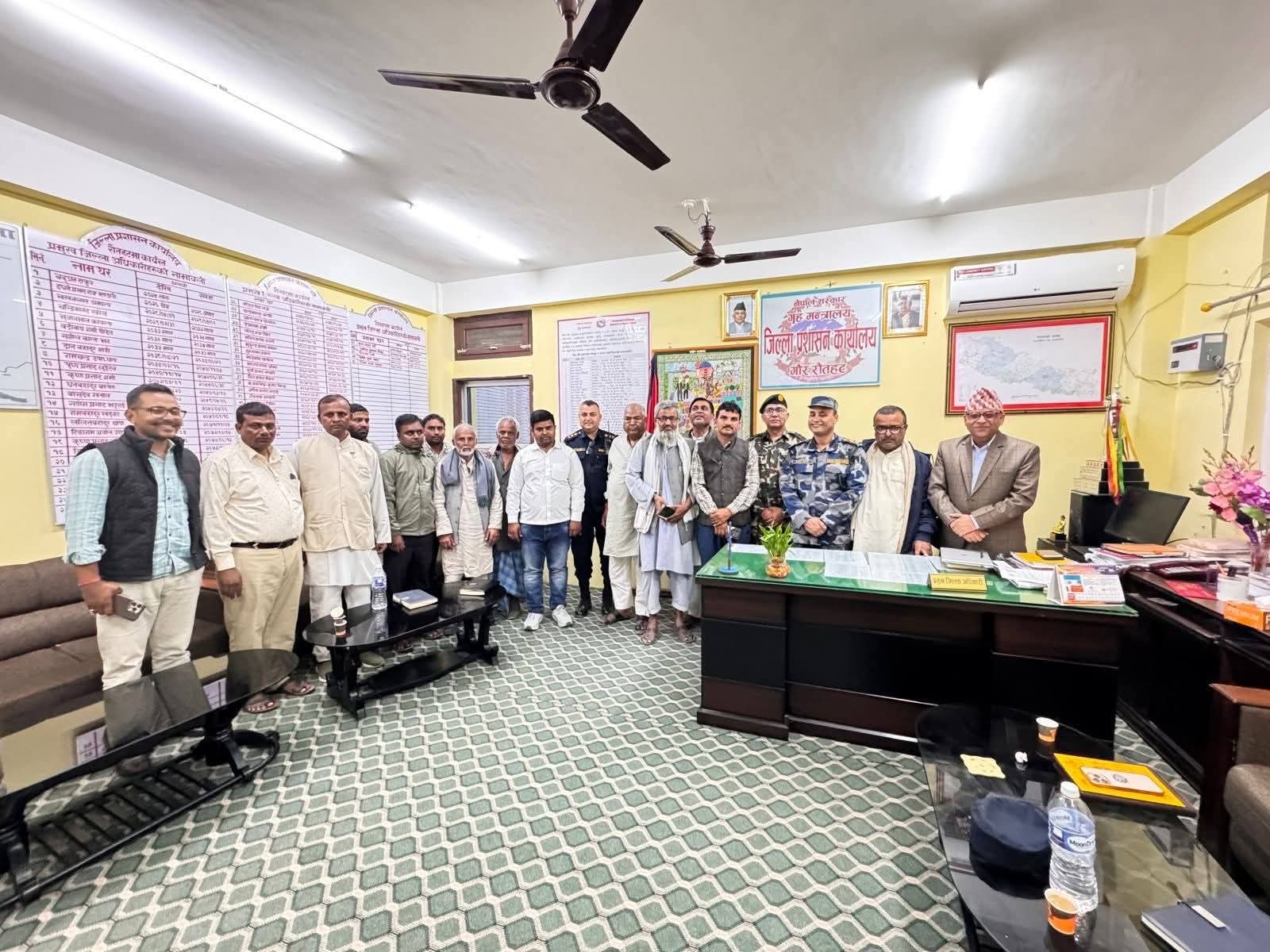 गौर–६ सवगढामा सामाजिक सद्भाव कायम राख्न ६ बुँदे सहमति :विथोल्नेलाई कानुनी कारबाही गरिने