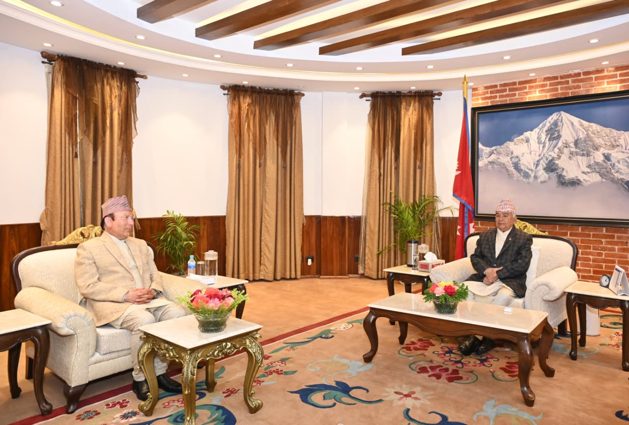 शीतलनिवासमा राष्ट्रपति र प्रधानन्यायाधीशबीच भेटवार्ता शीतलनिवासमा राष्ट्रपति र प्रधानन्यायाधीशबीच भेटवार्ता