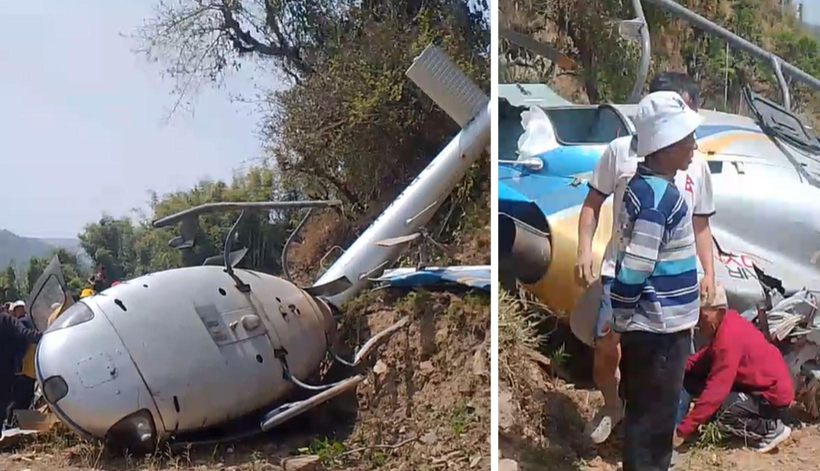 खोटाङमा एयर डाइनेष्टीको हेलिकप्टर दुर्घटना