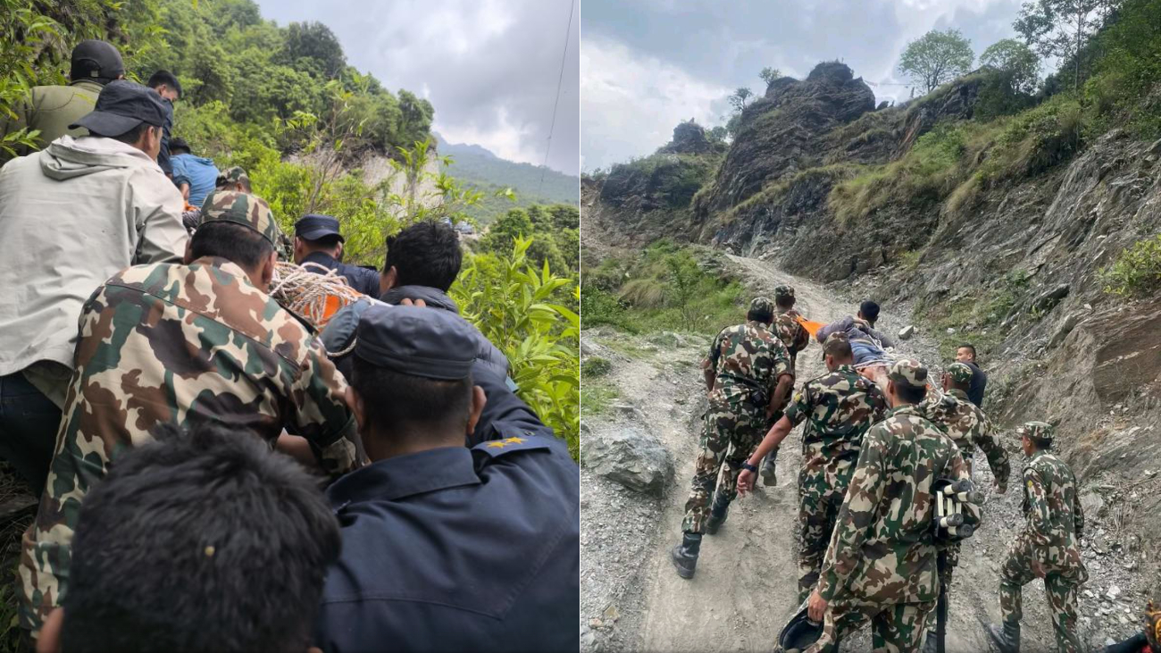 भीरमा फसेका साइकलयात्रीको सेनाद्धारा उद्धार भीरमा फसेका साइकलयात्रीको सेनाद्धारा उद्धार