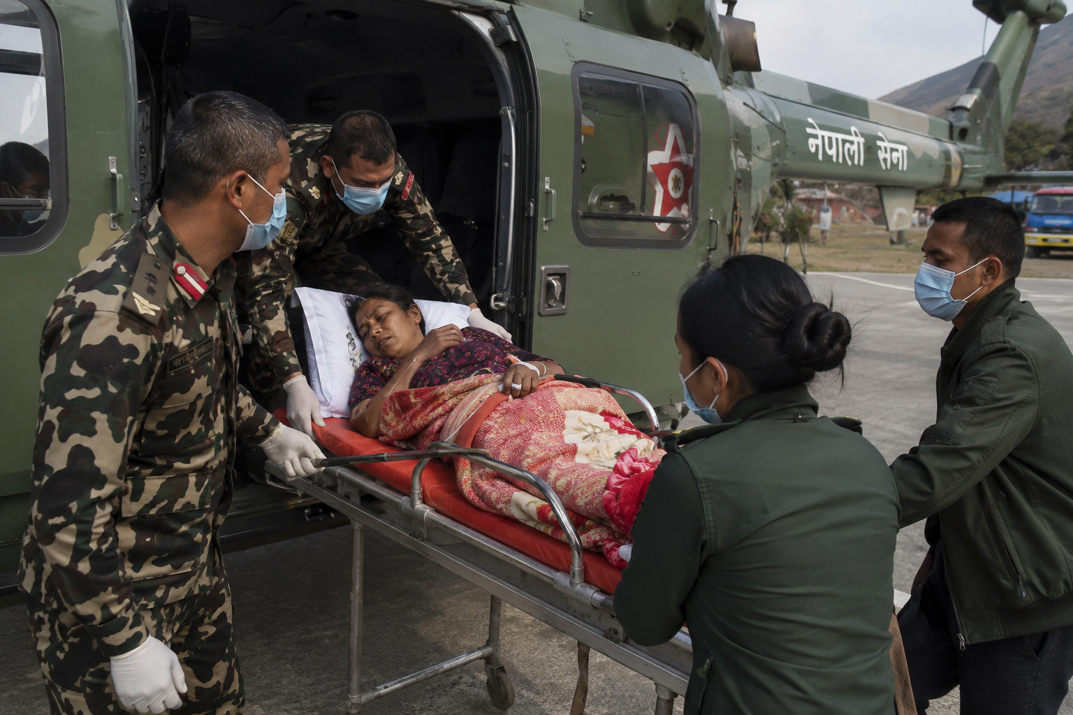 गर्भवती महिलाको सेनाको हेलिकप्टरमार्फत उद्धार, थप उपचारका लागि सुर्खेत रिफर
