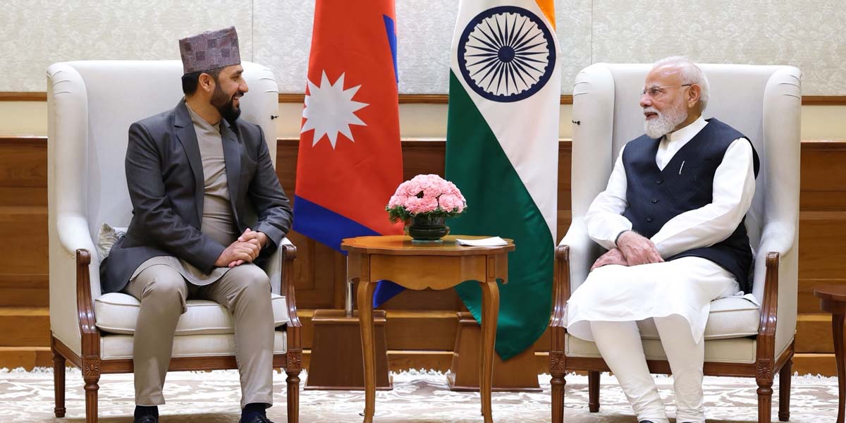 भारतीय प्रधानमन्त्री मोदीसँग सभापति लामिछानेको भेट