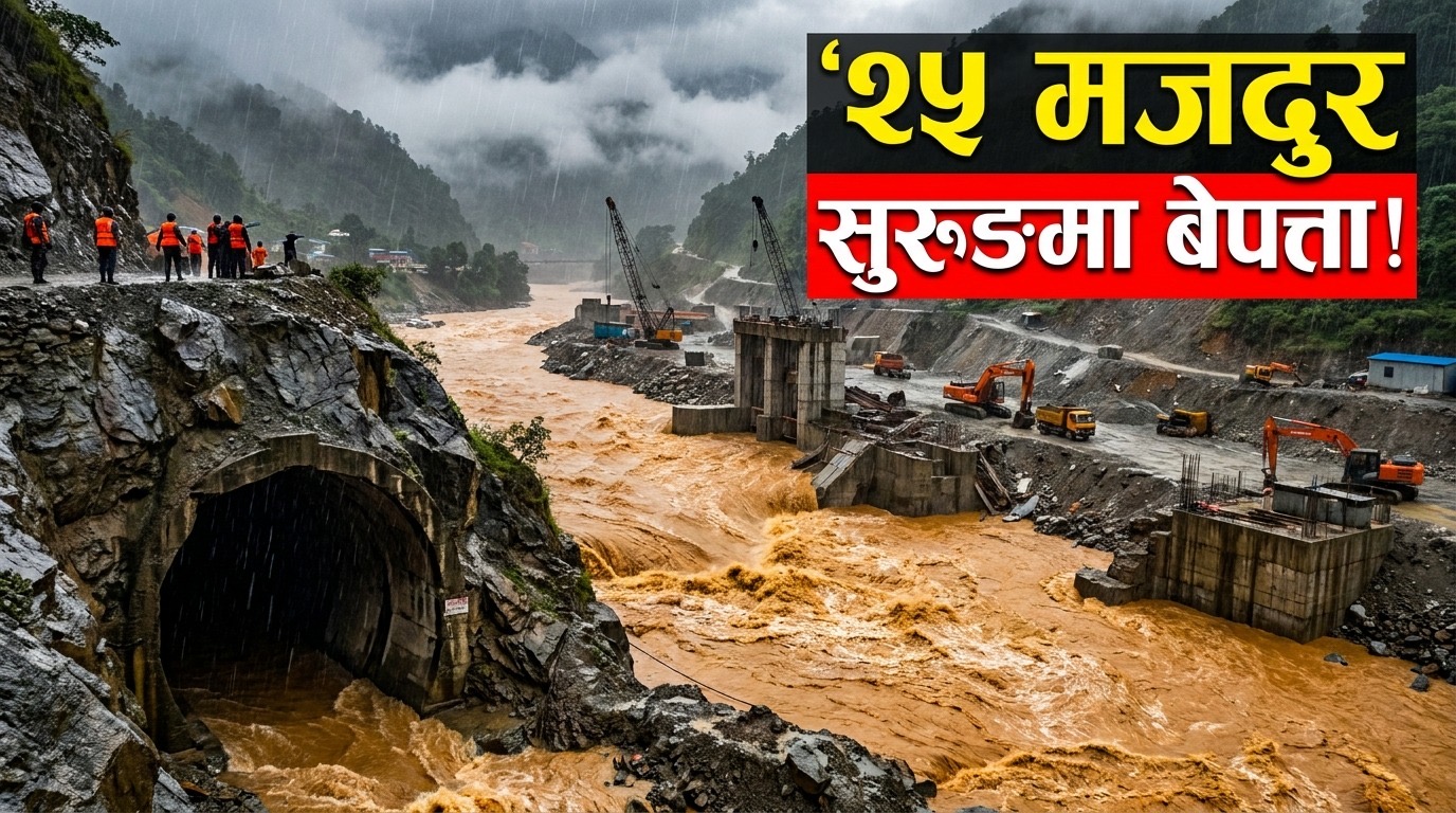 लाङटाङ जलविद्युत्को सुरुङमा २५ भन्दा बढी मजदुर फसेको आशंका लाङटाङ जलविद्युत्को सुरुङमा २५ भन्दा बढी मजदुर फसेको आशंका