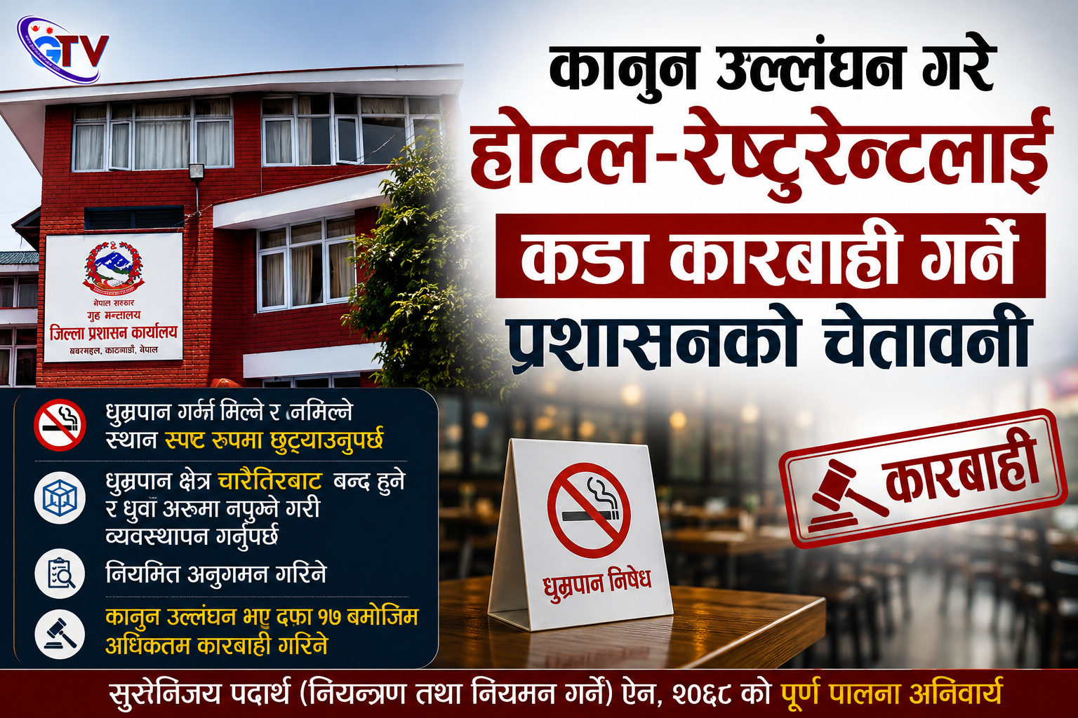कानुन उल्लंघन गरे होटल–रेष्टुरेन्टलाई कडा कारबाही गर्ने प्रशासनको चेतावनी