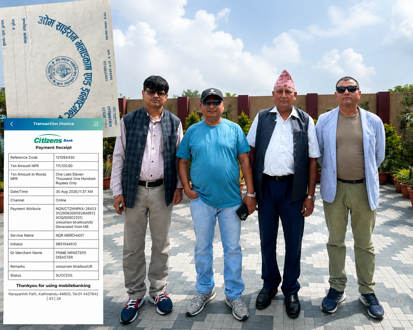    भोटेकोशी बाढीपीडितका लागि ओम साईराम भलाईकोषको १ लाख ११ हजार सहयोग