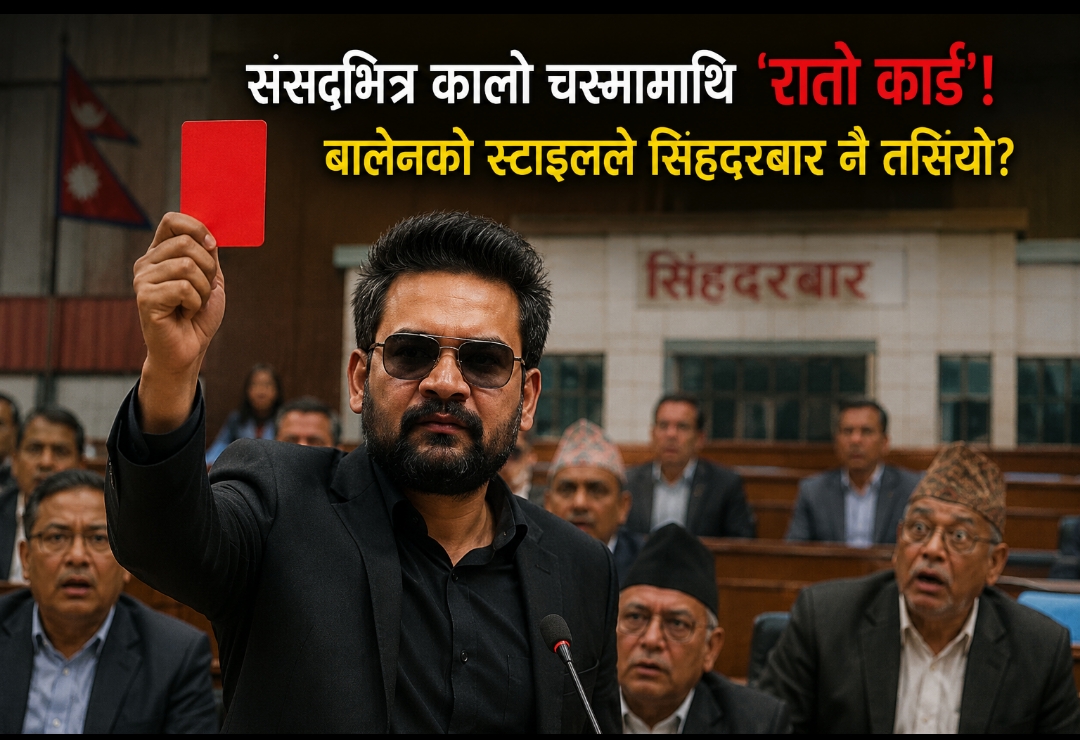 संसद्भित्र कालो चस्मामाथि 'रातो कार्ड'! बालेनको स्टाइलले सिंहदरबार नै तर्सियो? संसद्भित्र कालो चस्मामाथि 'रातो कार्ड'! बालेनको स्टाइलले सिंहदरबार नै तर्सियो?